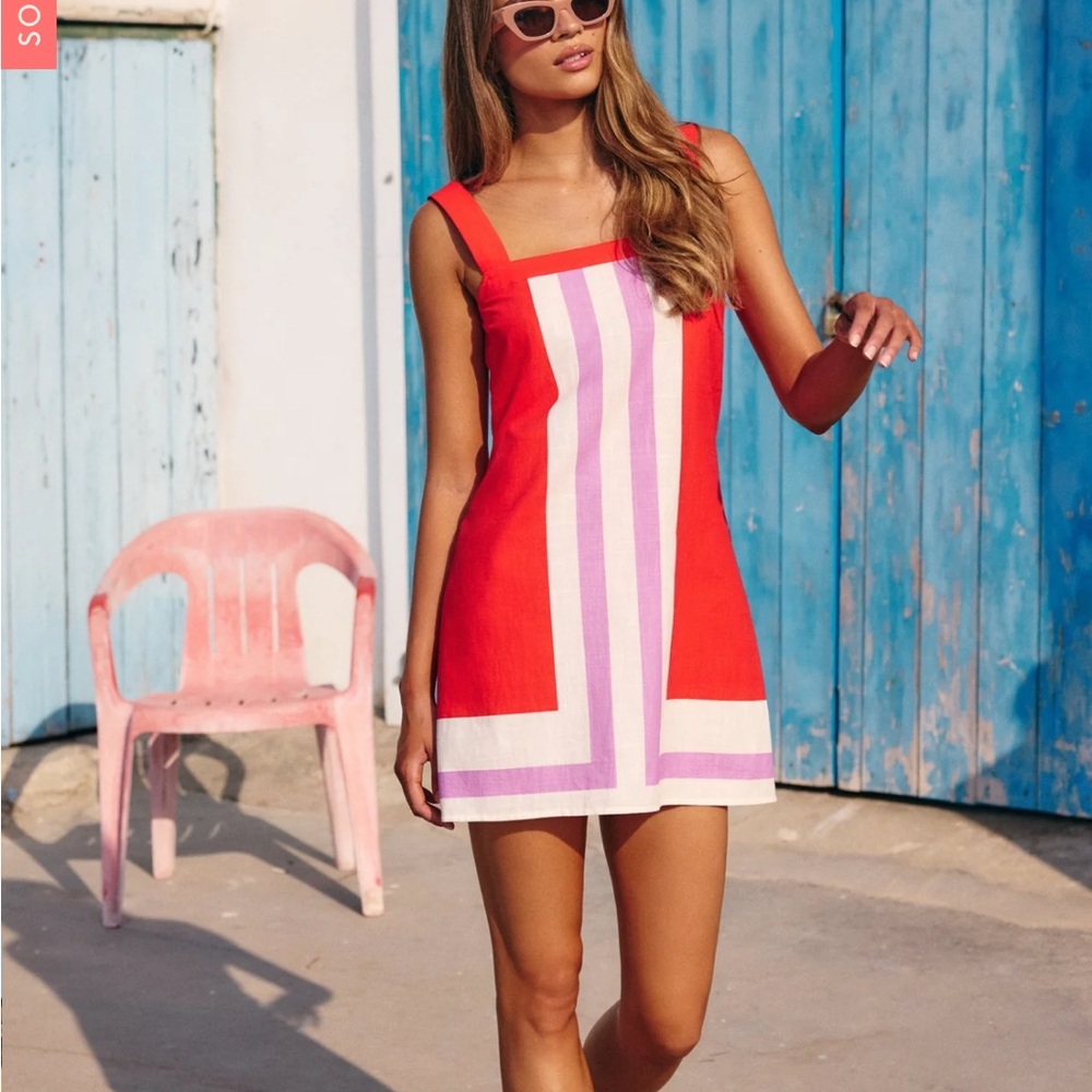 NWT-Mister Zimi Red and Purple Mini Dress